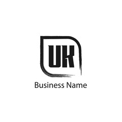 Initial Letter UK Logo Template Design