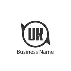 Initial Letter UK Logo Template Design