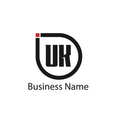 Initial Letter UK Logo Template Design