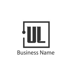 Initial Letter UL Logo Template Design