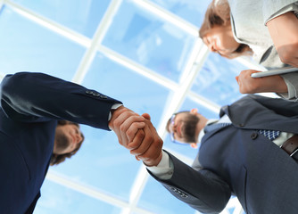 Successful business people handshake greeting deal concept