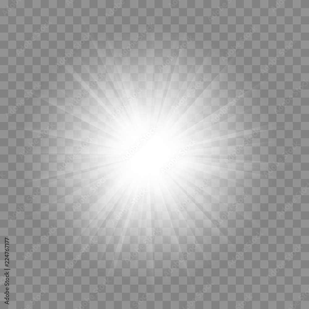 Poster vector light effect on the transparent background.