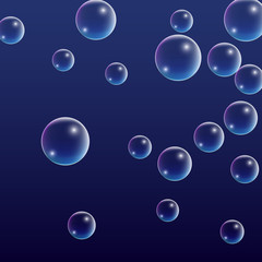 ubble with Hologram Reflection. Set of Realistic Water or Soap Bubbles for Your Design.