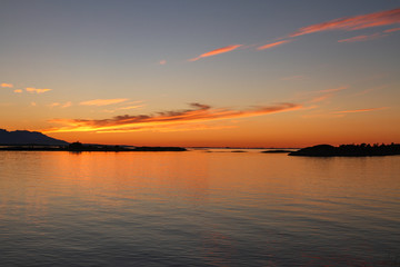 Sunset in Nordland county Northern Norway 