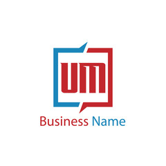 Initial Letter UM Logo Template Design