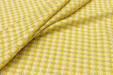 Fabric tweed beige yellow