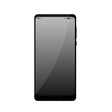 black smartphone on white