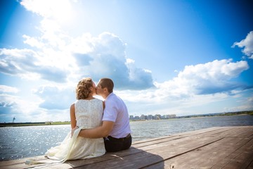 Fototapeta premium couple on the beach