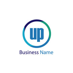Initial Letter UP Logo Template Design