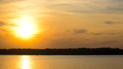 sunset over the river