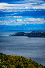 View over lake constance on a rather windy day