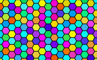 Honeycomb many color, multicolored. Isometric geometry. 3D illustration