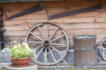 Ancient wooden wheel