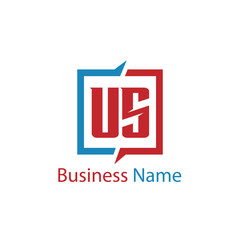 Initial Letter US Logo Template Design