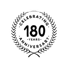 180 years design template. 180th vector and illustration
