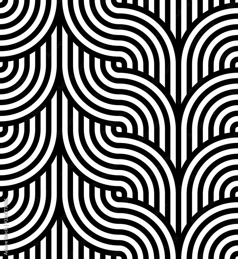 Poster geometric linear braided pattern. vector seamless texture.