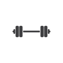 Illustration of barbell logo icon design template