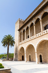 Fototapeta na wymiar Exterior view Almudaina Palace Palma, Mallorca, Bakeraric Islands Spain.