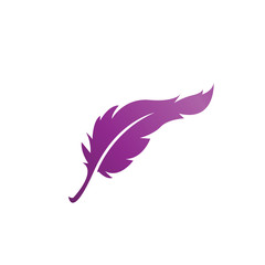 Feather logo icon design template vector isolated