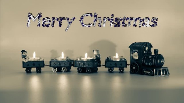 Weihnachtszug mit dem Text Merry Christmas 