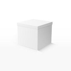 White Product Cardboard Package Box. Illustration Isolated On White Background. Mock Up Template Ready For Your Design. Vector EPS10