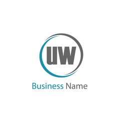 Initial Letter UW Logo Template Design
