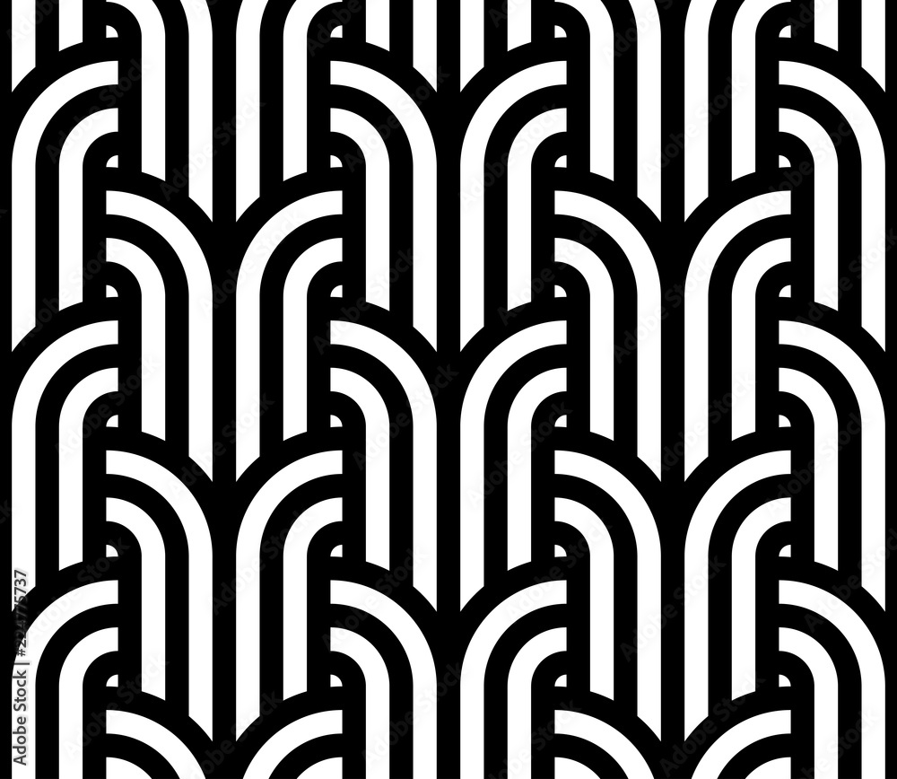 Aufkleber Vector geometric pattern. Seamless braided linear pattern.