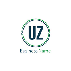 Initial Letter UZ Logo Template Design