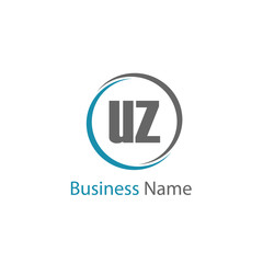 Initial Letter UZ Logo Template Design