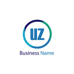 Initial Letter UZ Logo Template Design