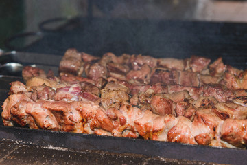 meat skewers on skewers