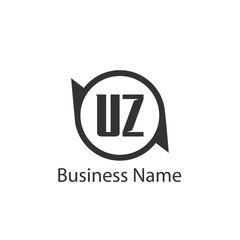 Initial Letter UZ Logo Template Design
