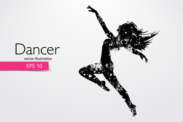 Silhouette of a dancing girl. Dancer woman. Vector illustration