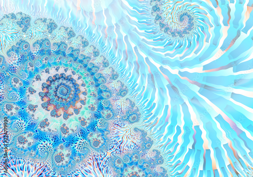 Fototapete abstract digital artwork. patterns of nature. jewels and seashells theme. technologies of fractal gr