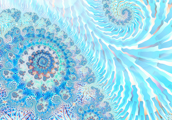 Abstract Digital Artwork. Patterns of nature. Jewels and seashells theme. Technologies of fractal graphics.