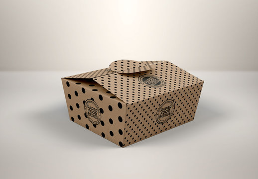 Cardboard Food Box Mockup