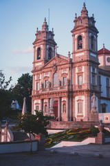 Fototapeta na wymiar View of Bom Jesus do Monte, a Portuguese sanctuary cathedral in Tenoes, outside the city of Braga, in northern Portugal