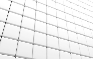 Abstract geometric shape of white cubes 3d render