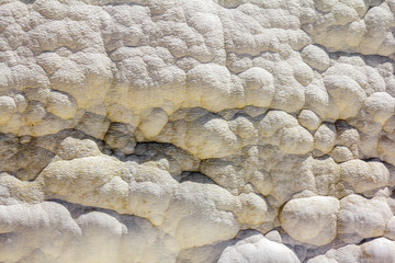 View on white . slopes and thermal springs and travertines of Pamukkale