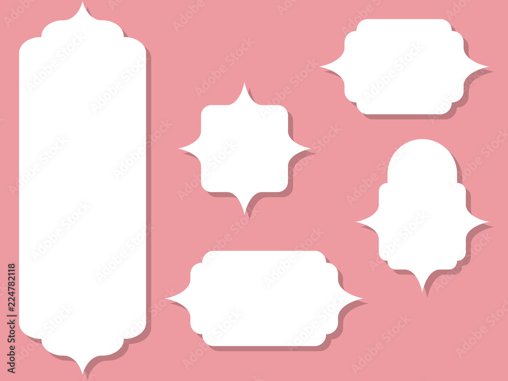 Fototapete collection of paper labels of various forms. set of tags. blank templates for your design. vector il