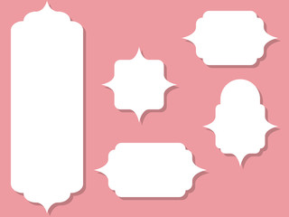 Collection of paper labels of various forms. Set of tags. Blank templates for your design. Vector illustration.