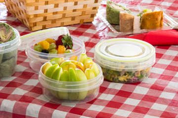 Food on Picnic table