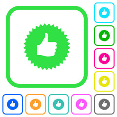 Thumbs up sticker vivid colored flat icons