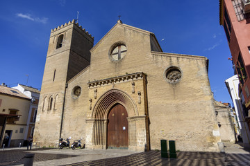 Obraz premium view of the medieval church of San Marcos in Seville, Andalucia, Spain.