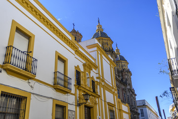 Fototapeta premium view of the church of San Luis de los Frances in Seville, Andalucia, Spain.