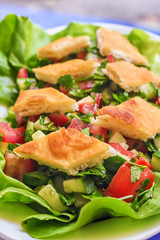 Fresh and delicious Lebanese fattoush or Bread Salad