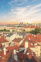 Fototapeta premium Beautiful view of Hradcany, Prague's historic district, Czech Republic