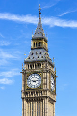 Fototapeta na wymiar Big Ben clock, Houses of Parliament in Westminster, London