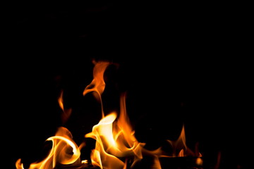 Fototapeta premium Abstract fire on black background