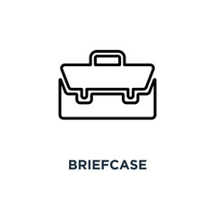 Briefcase icon. Linear simple element illustration. Suitcase, po